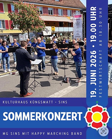 Konzertflyer MG Sins und Happy Marching Band